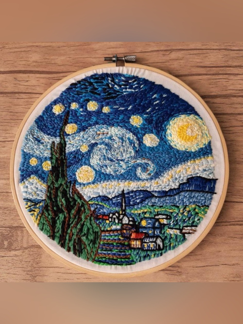 Starry Night Embroidery Kit inspired by Van Gogh Gogh